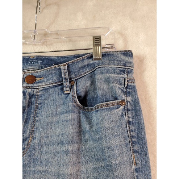 LOFT Jeans Womens Size 32 Blue Denim Cotton Pockets Flat Front Straight Leg - Picture 5 of 10